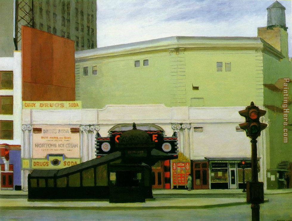 The Circle Theatre painting - Edward Hopper The Circle Theatre art painting